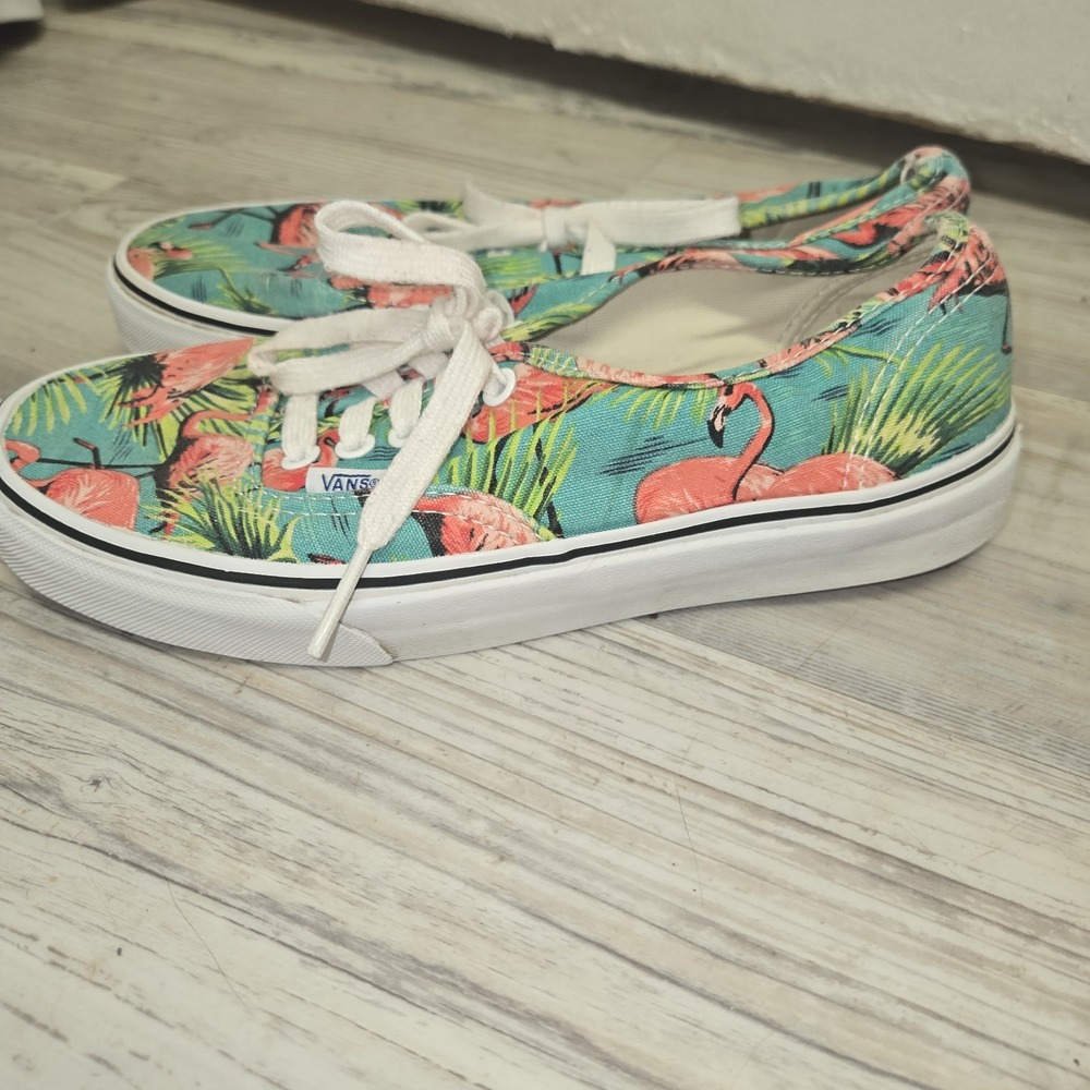 Vans Authentic Flamingo Print Canvas Sneakers Lac… - image 4